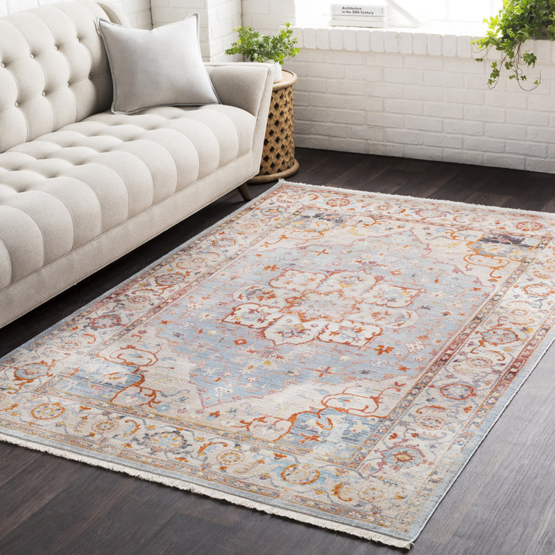 Three Posts Mendelsohn Vintage Persian Traditional Blue/Beige Area Rug & Reviews Wayfair